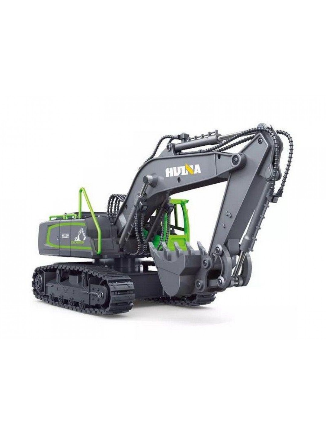 Радиоуправляемый экскаватор HUI NA TOYS, серый 2.4G 9CH 1/18 RTR