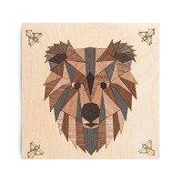 МАРКЕТРИ Картина на дереве 20Х20 БУРЫЙ МЕДВЕДЬ МАРКЕТРИ Картина на дереве 20Х20 БУРЫЙ МЕДВЕДЬ