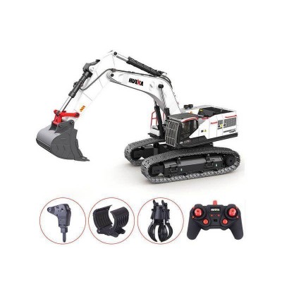 Радиоуправляемый экскаватор HUI NA TOYS, серый 2.4G 22CH 1/14 RTR