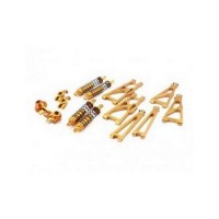 Комплект алюминиевого тюнинга для Himoto E10MT/L, E10XT/L золотой Комплект алюминиевого тюнинга для Himoto E10MT/L, E10XT/L золотой