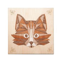 МАРКЕТРИ Картина на дереве 20Х20 МУДРЫЙ КОТ МАРКЕТРИ Картина на дереве 20Х20 МУДРЫЙ КОТ