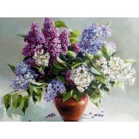 Картина по номерам с цветной схемой на холсте 30х40 Букет сирени (19 цветов) Картина по номерам с цветной схемой на холсте 30х40 Букет сирени (19 цветов)