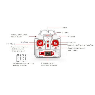 Р/У квадрокоптер Syma X8HG с HD камерой 8Мп 2.4G RTF, барометр