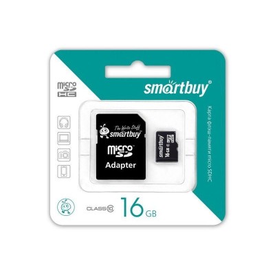 Карта памяти SMART BUY microSDHC-16 Gb class 10