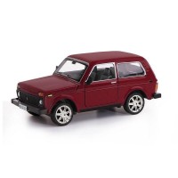 Машина "АВТОПАНОРАМА" ВАЗ 21214, 1/22, бордовый, инерция, в/к 24,5*12,5*10,5 см