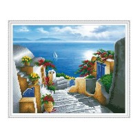 Алмазная мозаика с нанесенной рамкой 40х50 ЛЕСТНИЦА К МОРЮ (33 цвета) Алмазная мозаика с нанесенной рамкой 40х50 ЛЕСТНИЦА К МОРЮ (33 цвета)