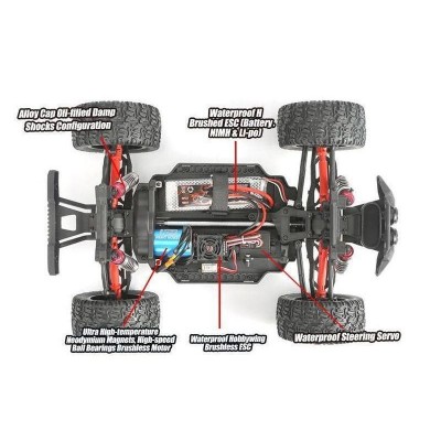 Радиоуправляемый монстр Remo Hobby MMAX Brushless (синий) 4WD 2.4G 1/10 RTR