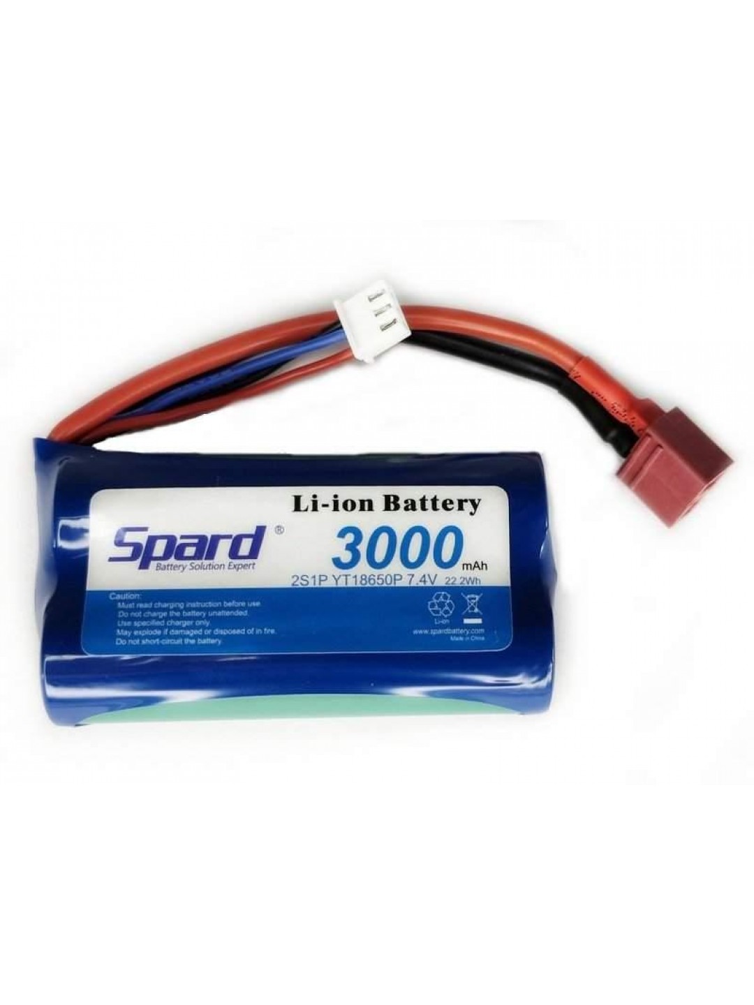 Аккумулятор Li-Ion Spard 3000mAh, 7,4V, 10C, T‐plug для Remo Hobby 1/16, Himoto 1/18