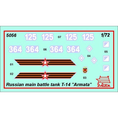 Сборная модель ZVEZDA Российский основной боевой танк Т-14 "Армата" , 1/72