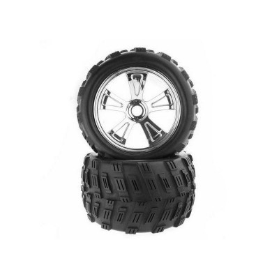 Колеса в сборе c хромированными дисками для Himoto E8MTL, 2шт. Колеса в сборе c хромированными дисками для Himoto E8MTL, 2шт.