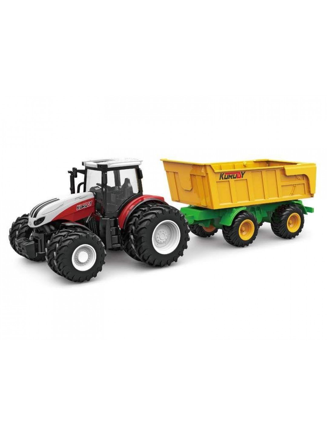 Р/У фермерский трактор Korody с прицепом самосвалом, двойные колеса 1/24 2.4G 6CH RTR