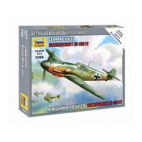 Сборная модель ZVEZDA Немецкий истребитель Мессершмитт BF-109F2, 1/144