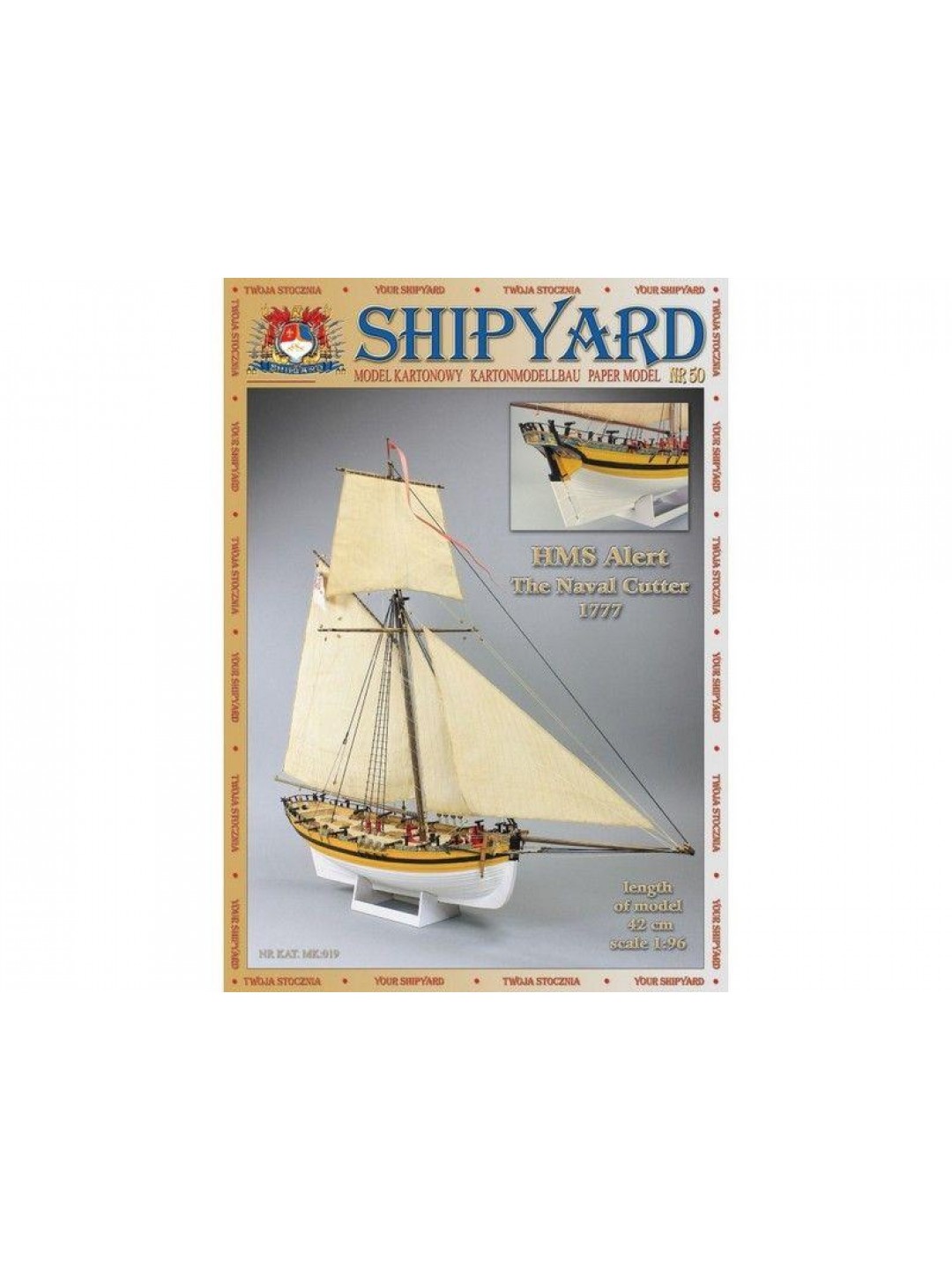 Сборная картонная модель Shipyard куттер HMS Alert (№50), 1/96