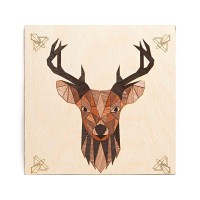 МАРКЕТРИ Картина на дереве 20Х20 СЕВЕРНЫЙ ОЛЕНЬ МАРКЕТРИ Картина на дереве 20Х20 СЕВЕРНЫЙ ОЛЕНЬ