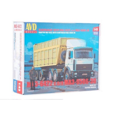 Сборная модель AVD МАЗ-6422 с полуприцепом МАЗ-9506-30, 1/43