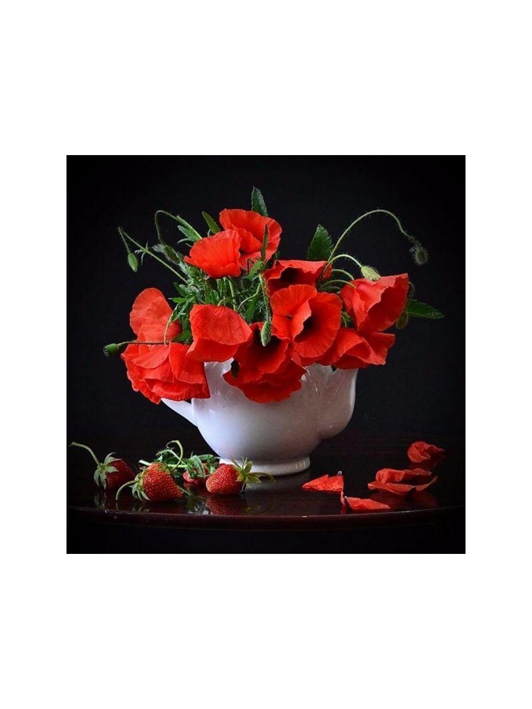 Картина мозаикой 30х30 АЛЫЕ МАКИ (квадр. эл-ты) (29 цветов)