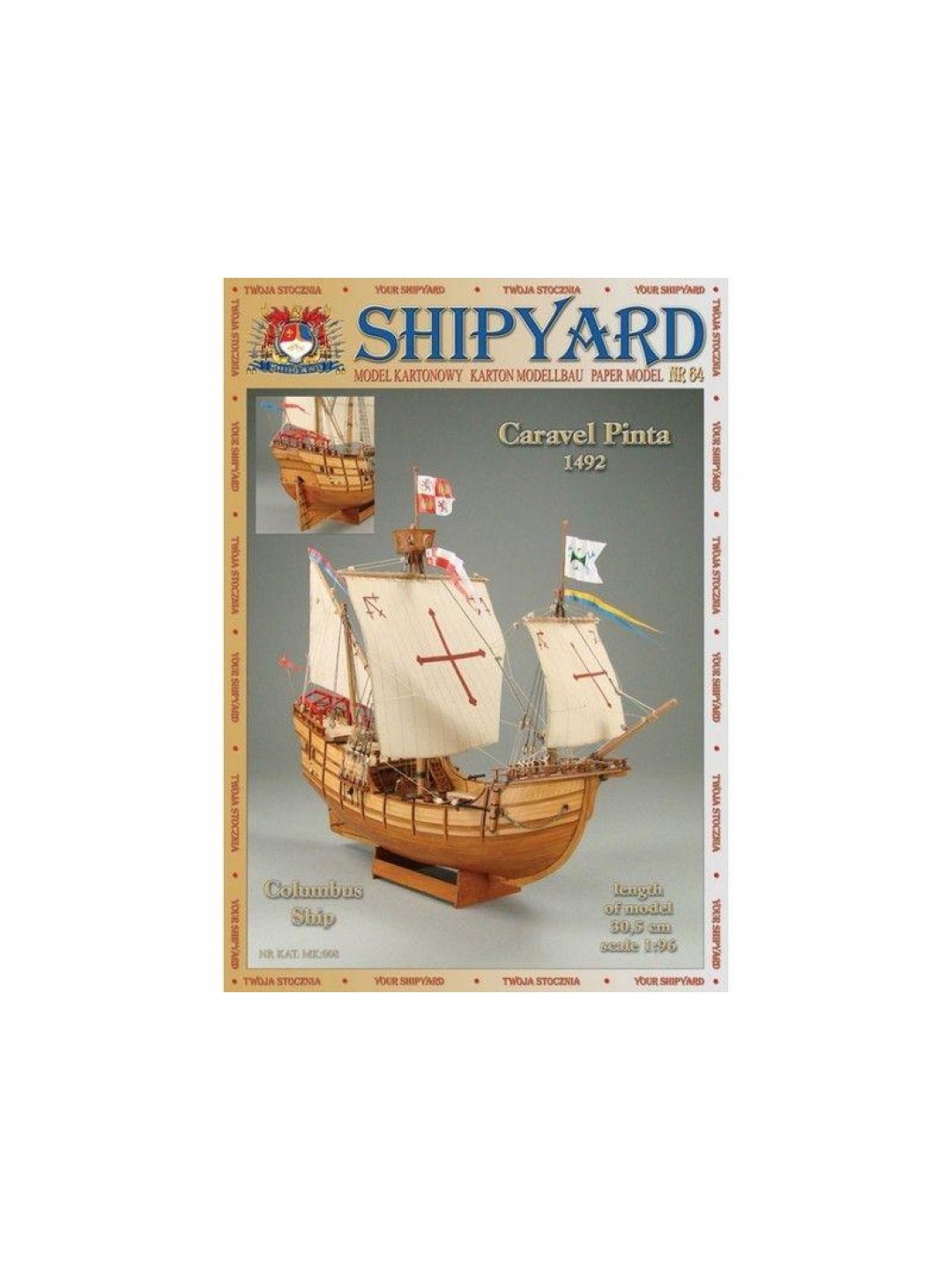 Сборная картонная модель Shipyard каравелла Pinta (№64), 1/96