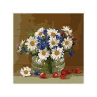 Картина по номерам 30х30 Бузин. Ромашки и васильки (23 цвета) Картина по номерам 30х30 Бузин. Ромашки и васильки (23 цвета)