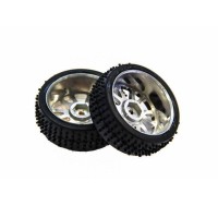 Колеса передние в сборе, золотой хром для багги Himoto масштаба 1/16, 2шт. Колеса передние в сборе, золотой хром для багги Himoto масштаба 1/16, 2шт.