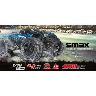 Радиоуправляемый монстр Remo Hobby SMAX (синий) 4WD 2.4G 1/16 RTR