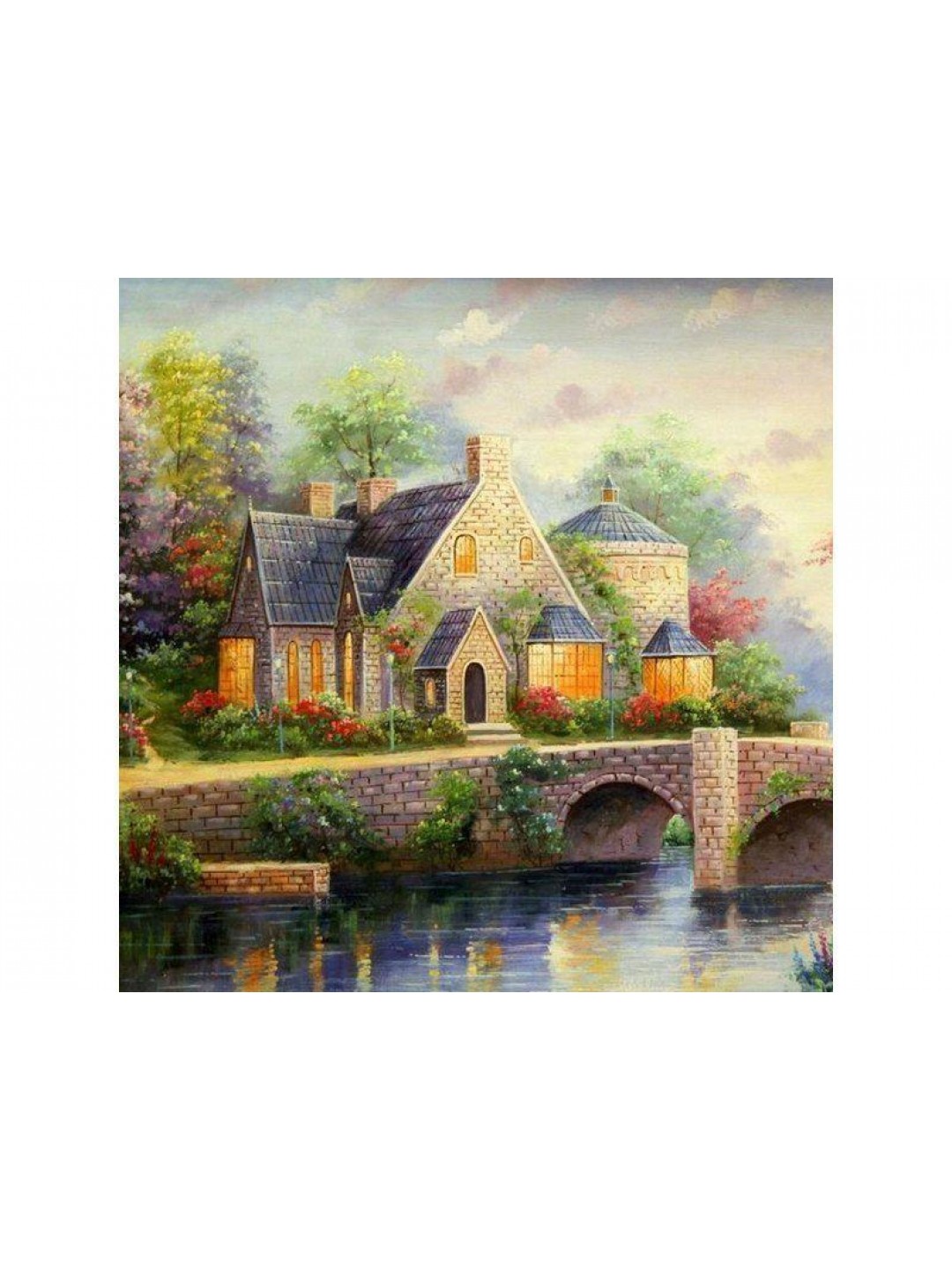 Картина мозаикой 30Х30 УЮТНЫЙ ДОМИК (квадрат) (30 цветов)