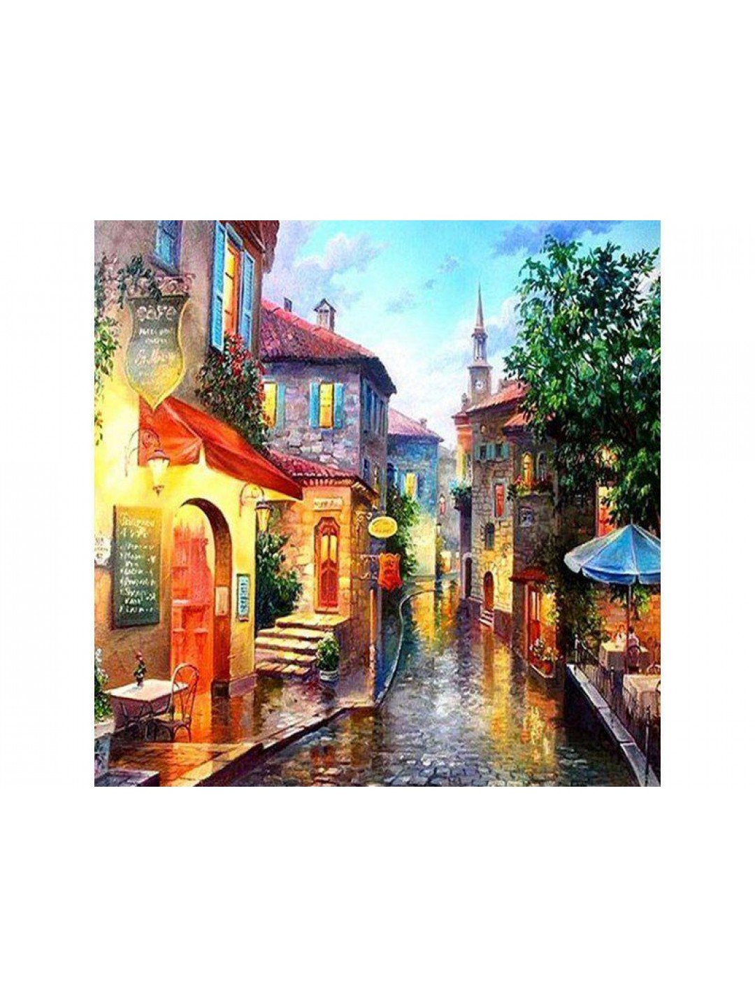 Картина мозаикой 30х30 ТИХАЯ УЛОЧКА (квадрат) (40 цветов)