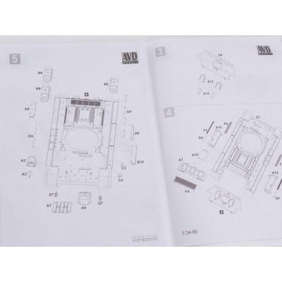 Сборная модель AVD Средний танк T-34-85, 1/43