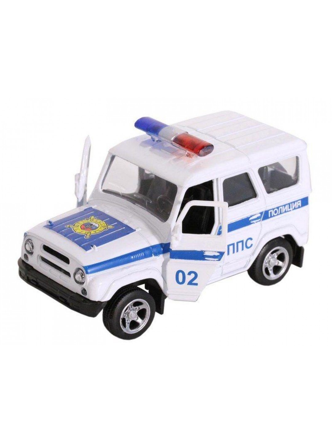 Машина "АВТОПАНОРАМА" "Полиция", белый, 1/50, инерция, в/к 12*7*5,5 см