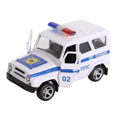 Машина "АВТОПАНОРАМА" "Полиция", белый, 1/50, инерция, в/к 12*7*5,5 см