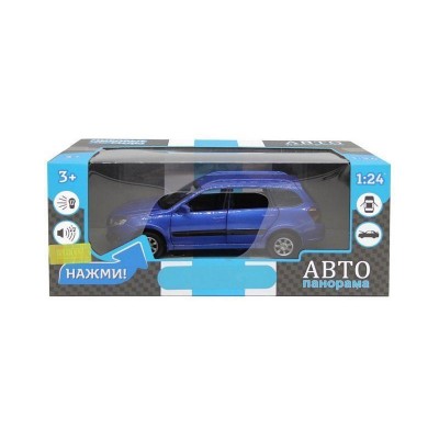 Машина "АВТОПАНОРАМА" LADA GRANTA CROSS, синий, 1/24, свет, звук, инерция, в/к 24,5*12,5*10,5 см