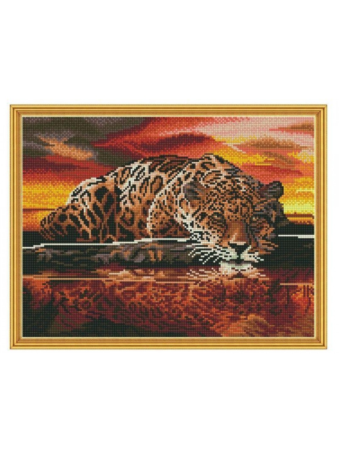 Алмазная мозаика с нанесенной рамкой 40х50 ЯГУАР (23 цвета)