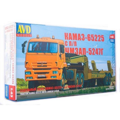 Сборная модель AVD КАМАЗ-65225 с полуприцепом ЧМЗАП-5247Г, 1/43