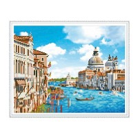 Алмазная мозаика с нанесенной рамкой 40х50 САНТА-МАРИЯ-ДЕЛЛА-САЛЮТЕ (22 цвета)