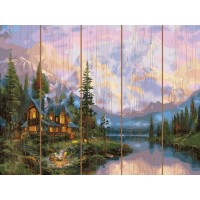 Картина по номерам на дереве 40х50 ДОМ НА РЕКЕ (28 цветов) Картина по номерам на дереве 40х50 ДОМ НА РЕКЕ (28 цветов)