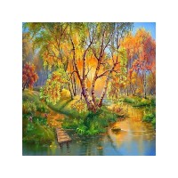 Картина мозаикой 30х30 ЗОЛОТАЯ ОСЕНЬ (квадрат) (30 цветов)