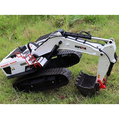 Радиоуправляемый экскаватор HUI NA TOYS, белый 2.4G 22CH 1/14 RTR