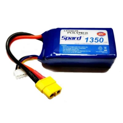 Аккумулятор Li-Po Spard 1350mAh, 11,1V, 45C, XT60