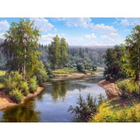 Картина мозаикой с нанесенной рамкой 40х50 ПРИЩЕПА. ПРОТОЧНАЯ РЕКА (32 цвета) Картина мозаикой с нанесенной рамкой 40х50 ПРИЩЕПА. ПРОТОЧНАЯ РЕКА (32 цвета)