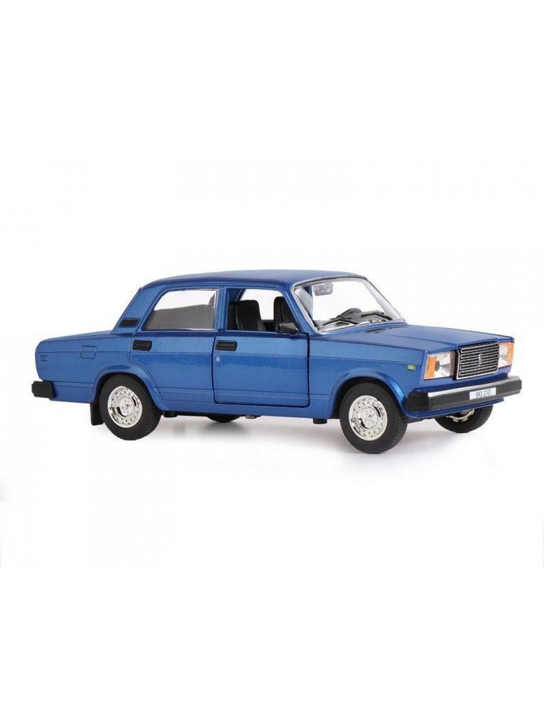 Машина "АВТОПАНОРАМА" ВАЗ 2107, 1/24, синий, инерция, в/к 24,5*12,5*10,5 см