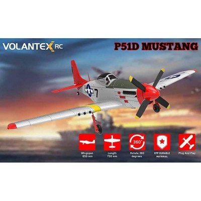 Радиоуправляемый самолет Volantex RC P51D 750мм Brushless 2.4G 4ch LiPo RTF with Gyro