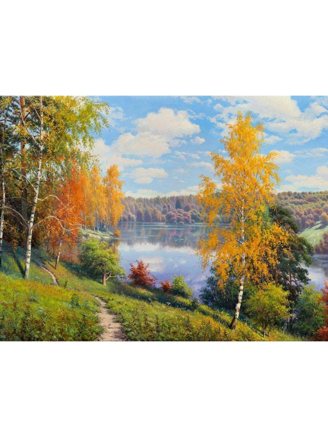 Картина мозаикой с нанесенной рамкой 40х50 И.ПРИЩЕПА. ОСЕННИЙ ДЕНЬ (31 цвет)
