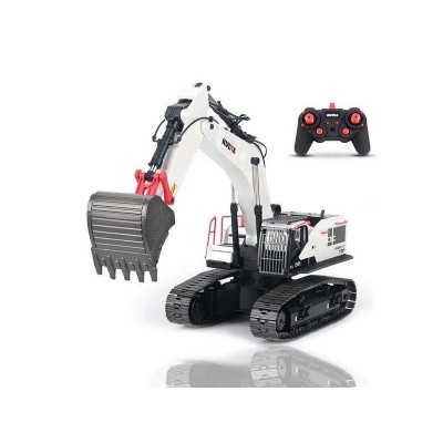 Радиоуправляемый экскаватор HUI NA TOYS, белый 2.4G 22CH 1/14 RTR