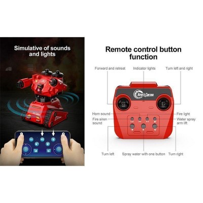 Радиоуправляемый пожарный робот Double Eagle FR-E812, 2.4G, поливает водой, свет RTR