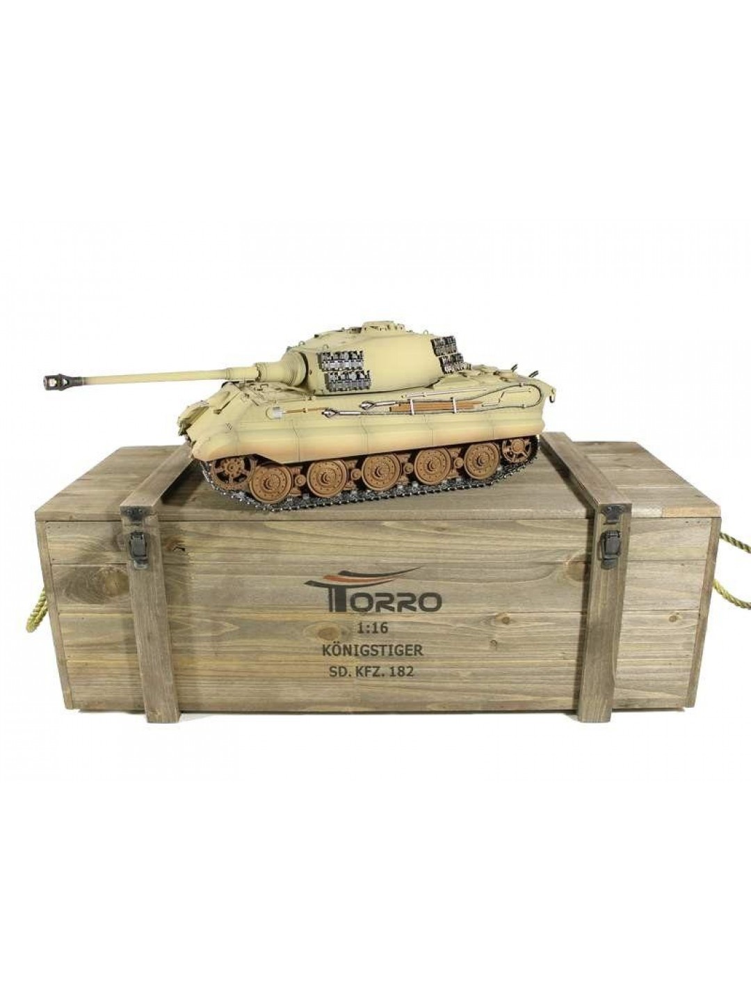 Радиоуправляемый танк Torro King Tiger 1/16, откат ствола (для ИК боя) V3.0 2.4G RTR