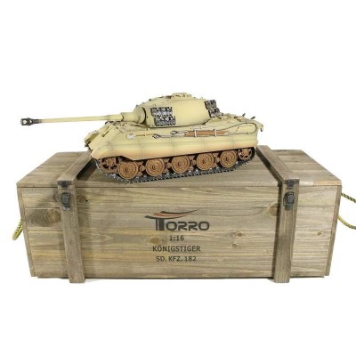 Радиоуправляемый танк Torro King Tiger 1/16 дым (для ИК боя) V3.0 2.4G RTR