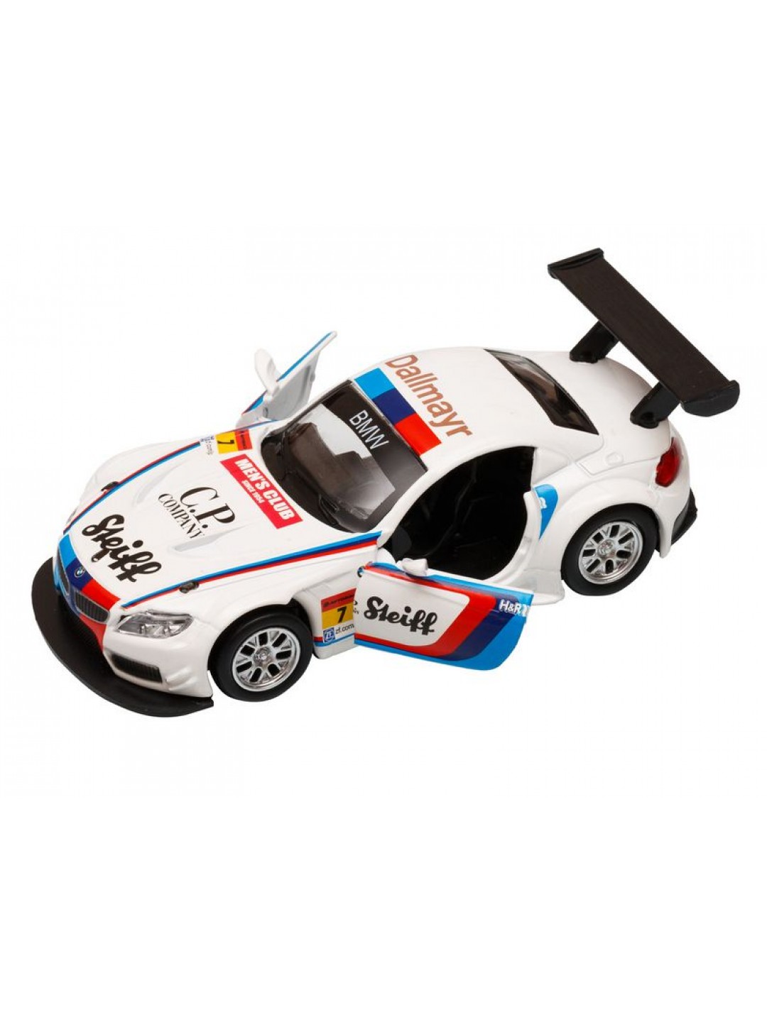 Машина "АВТОПАНОРАМА" BMW Z4 GT3, 1/38, белый, инерция, откр. двери, в/к 17,5*12,5*6,5 см