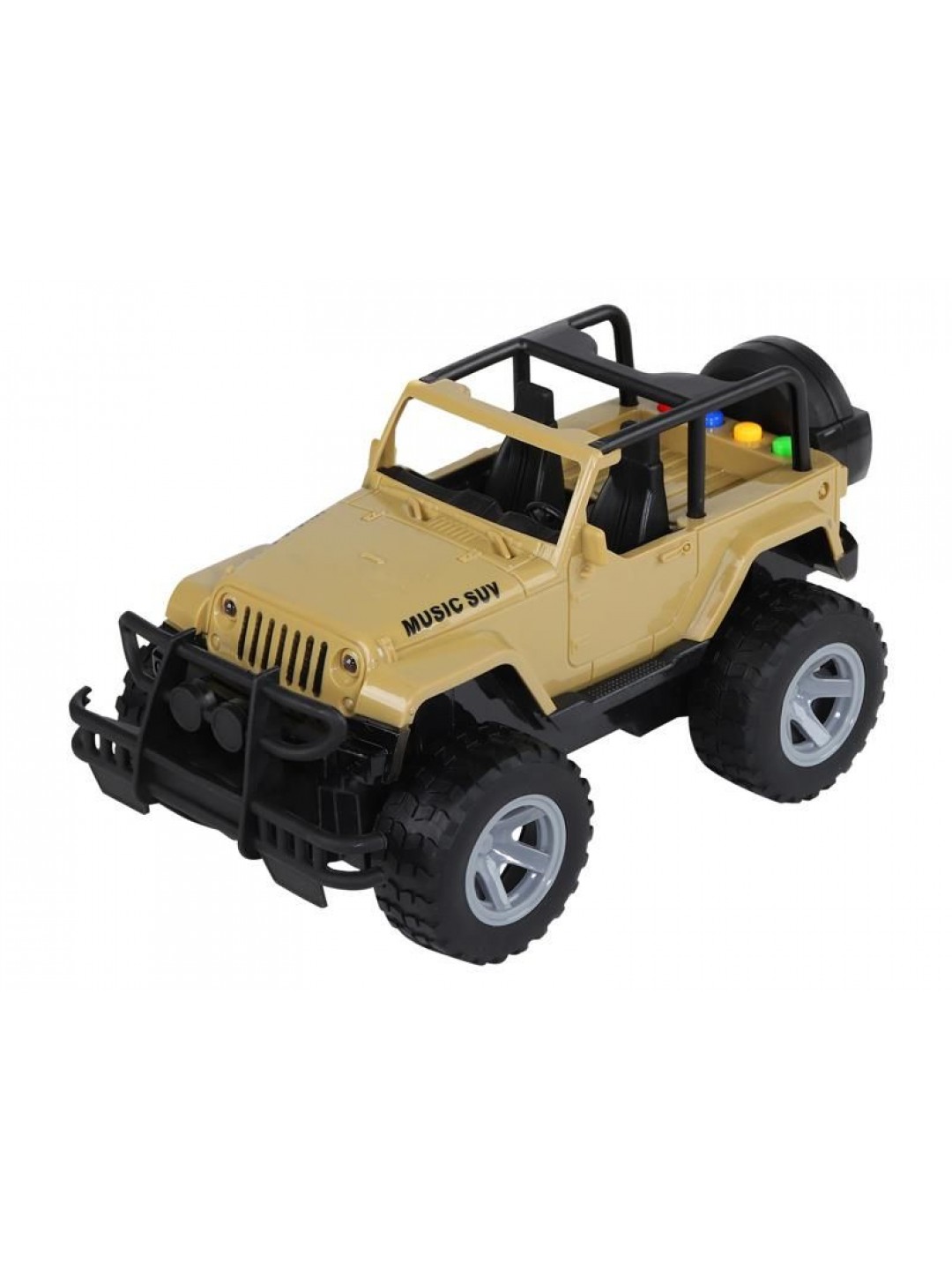 Машина AUTODRIVE Джип 23см инерц. на бат. со светом и звуком, желтый,  в/к 26,5*16*16