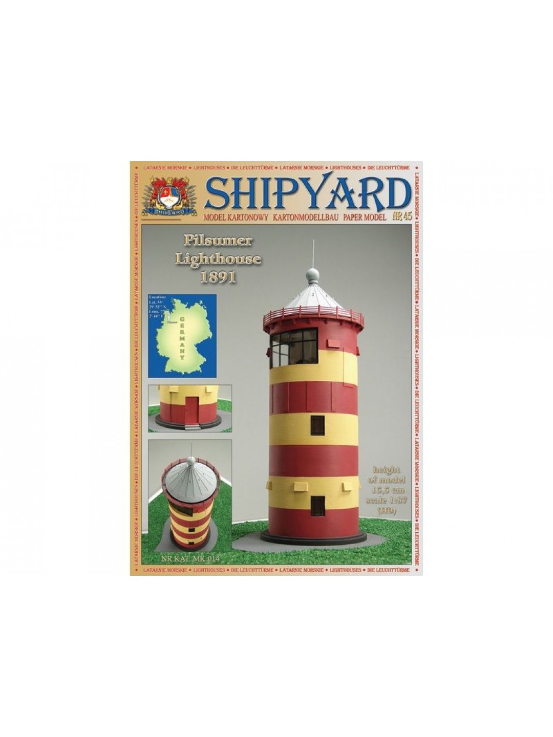 Сборная картонная модель Shipyard маяк Pilsumer Lighthouse (№45), 1/87