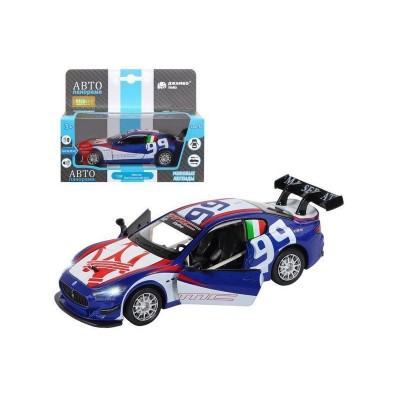 Машина "АВТОПАНОРАМА" Maserati Gran Turismo MC GT4, синий, 1/32, свет, звук, в/к 17,5*13,5*9 см