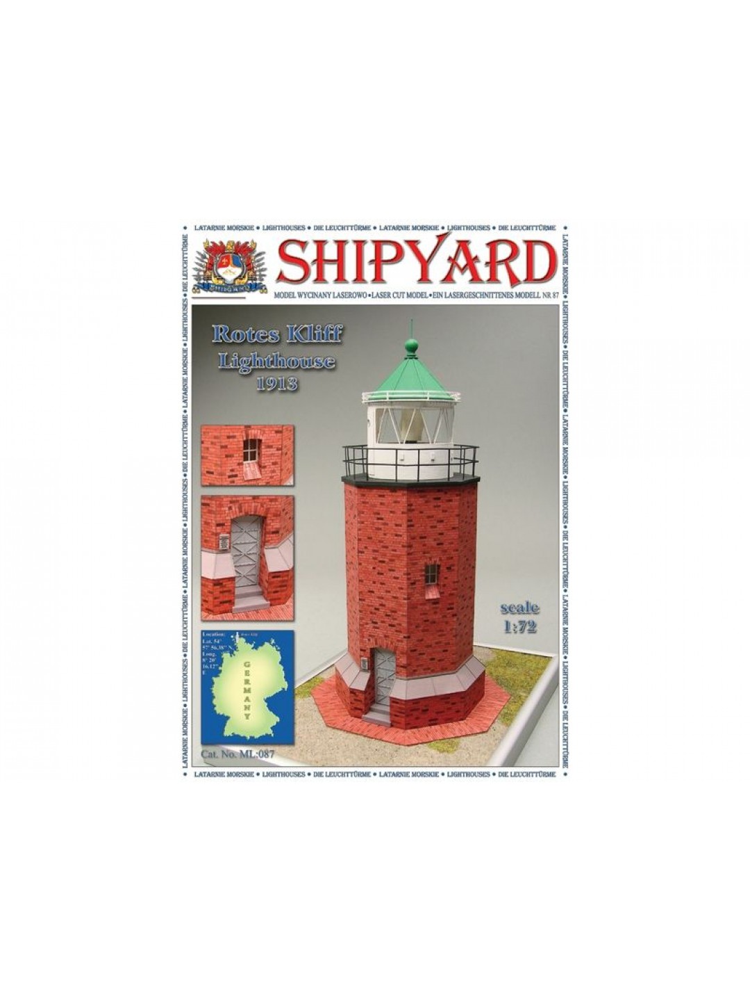 Сборная картонная модель Shipyard маяк Rotes Kliff Lighthouse (№87), 1/72